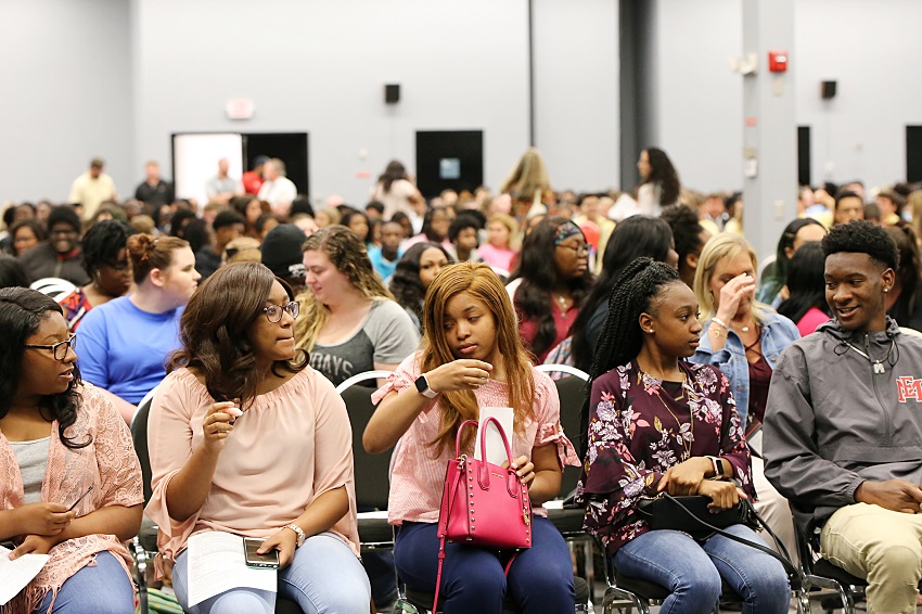 About 750 seniors from schools in Lowndes County attended “Senior Sendoff” May 1 at East Mississippi Community College’s Golden Triangle campus. The Columbus-Lowndes Chamber of Commerce Education Committee hosted the event. About 750 seniors from schools in Lowndes County attended “Senior Sendoff” May 1 at East Mississippi Community College’s Golden Triangle campus. The Columbus-Lowndes Chamber of Commerce Education Committee hosted the event.